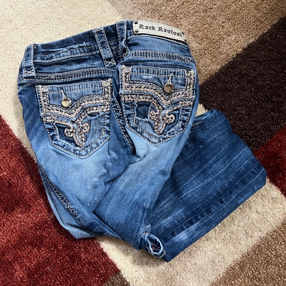 Rock Revival Women's Embellished Blue Boot Cut Jeans